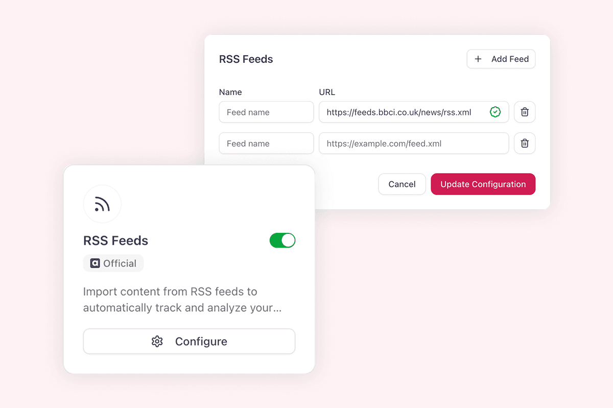 Integrations dashboard