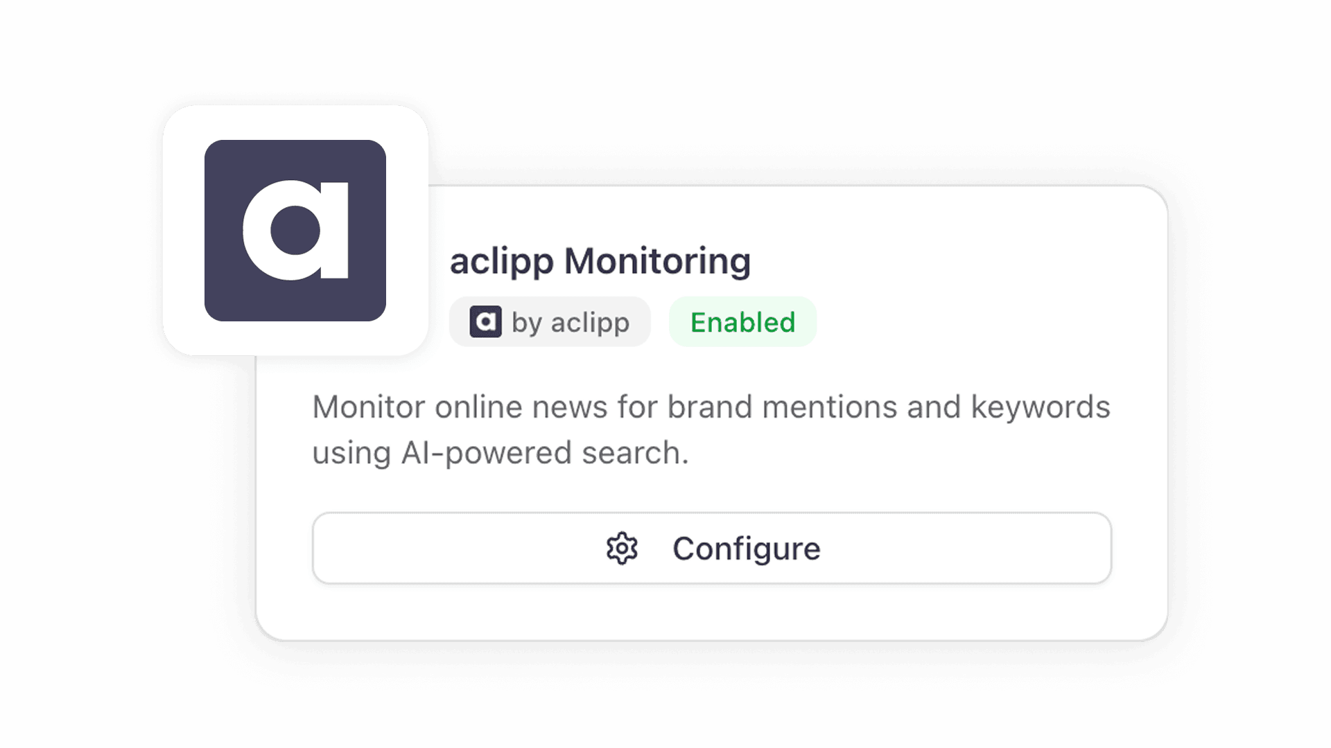 Monitoring setup interface