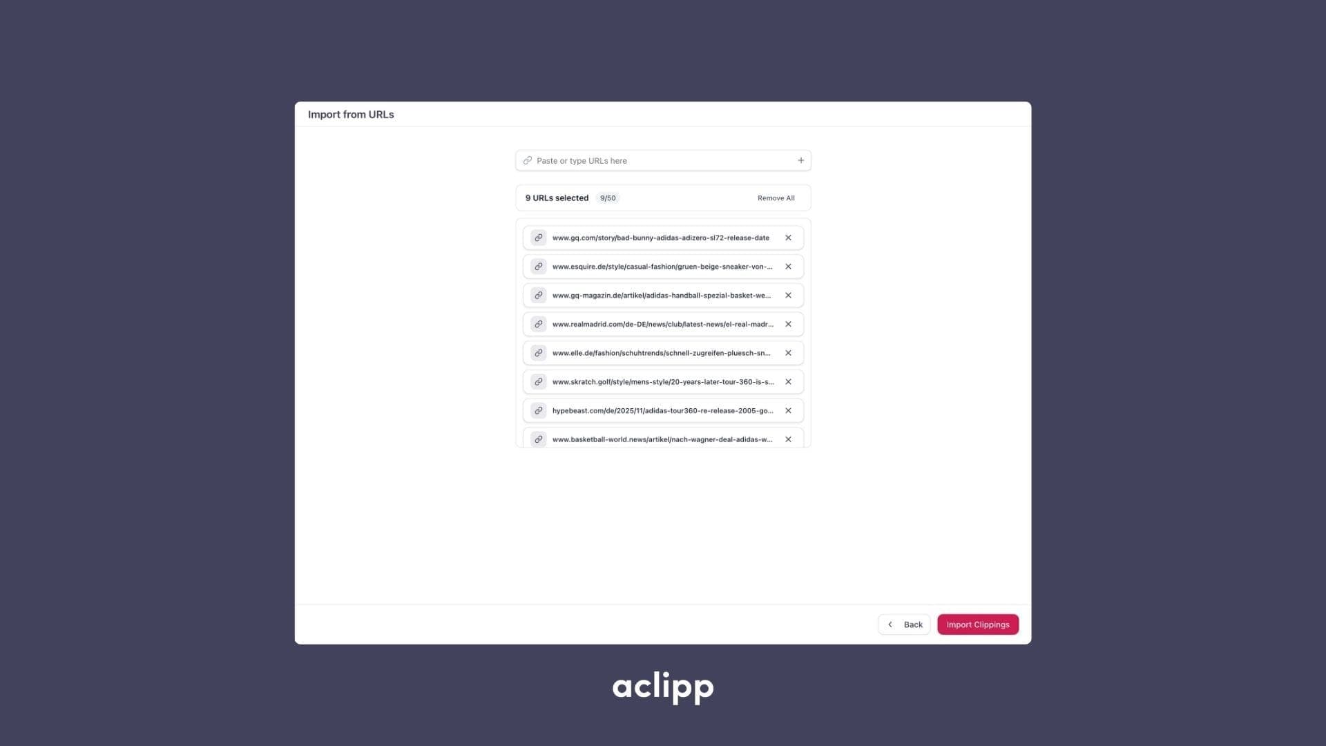 Batch URL Import