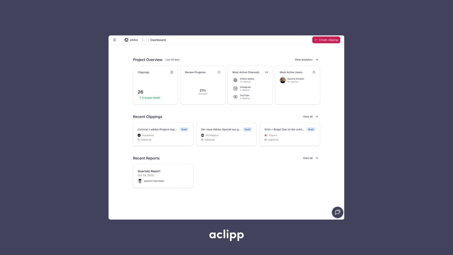 New Project Dashboard