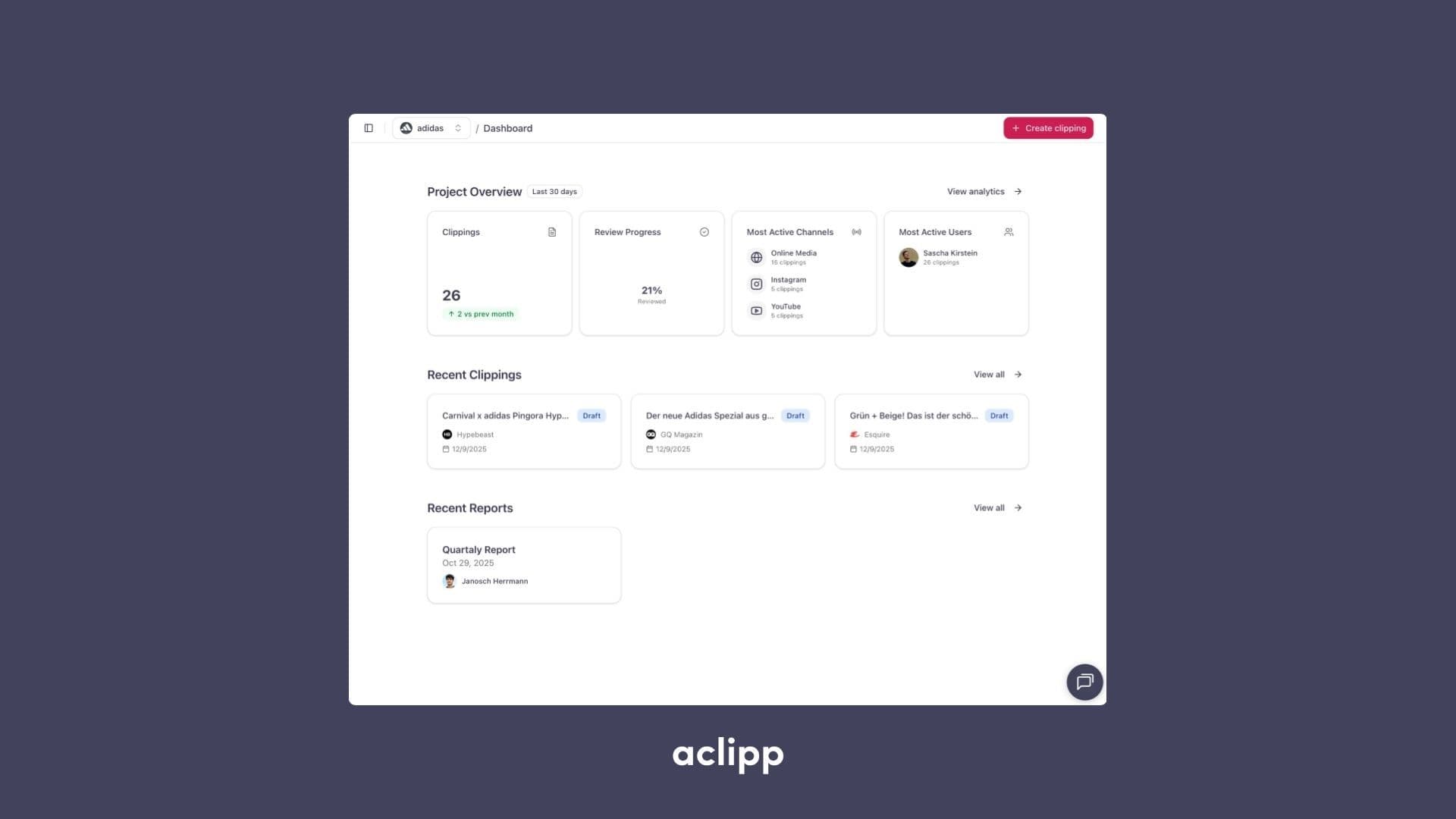 New Project Dashboard