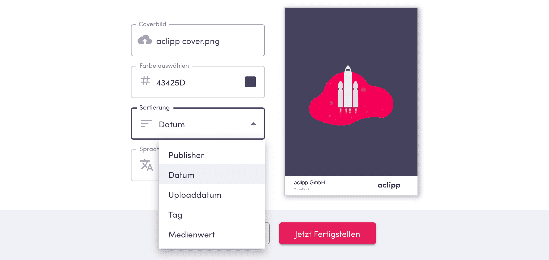 Neue Clipping-Sortierung im aclipp PR-Report Generator