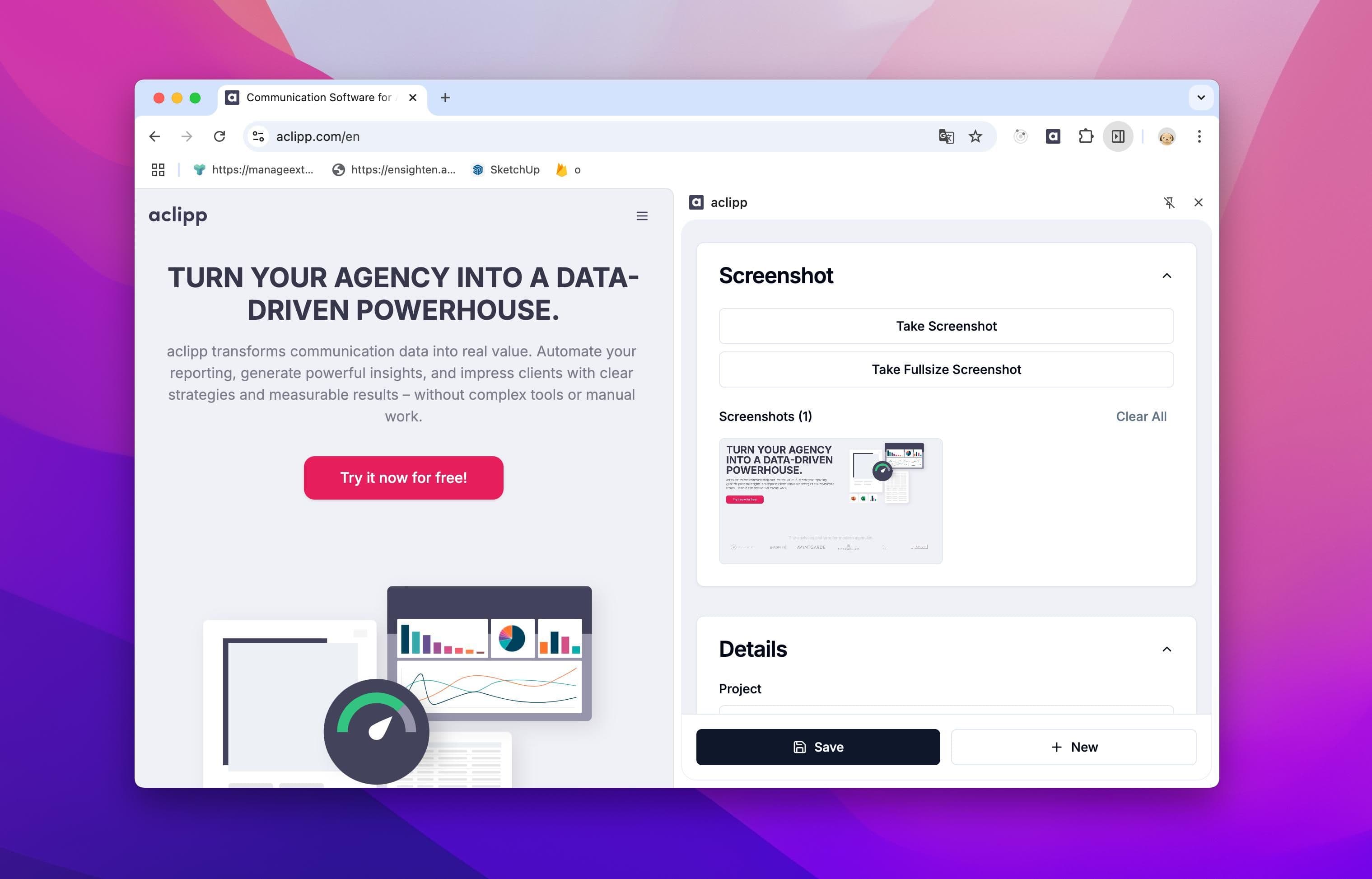 The aclipp chrome extension